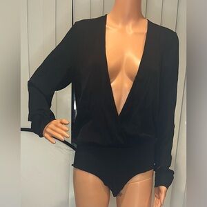 DG2 by Diane Gilman Elegant Black Bodysuit